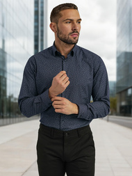 Herren Hemd Dunkelblau OZONEE V/V186