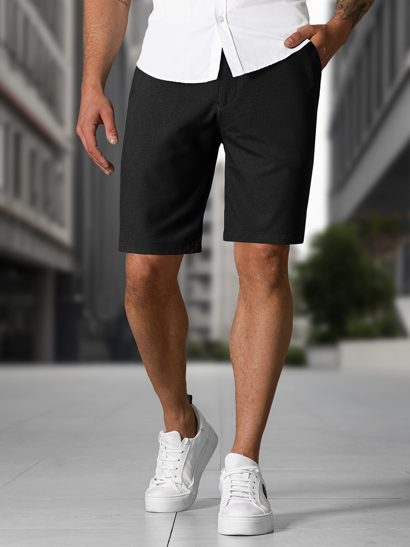 Herren Chino Shorts Schwarz OZONEE DJ/4400