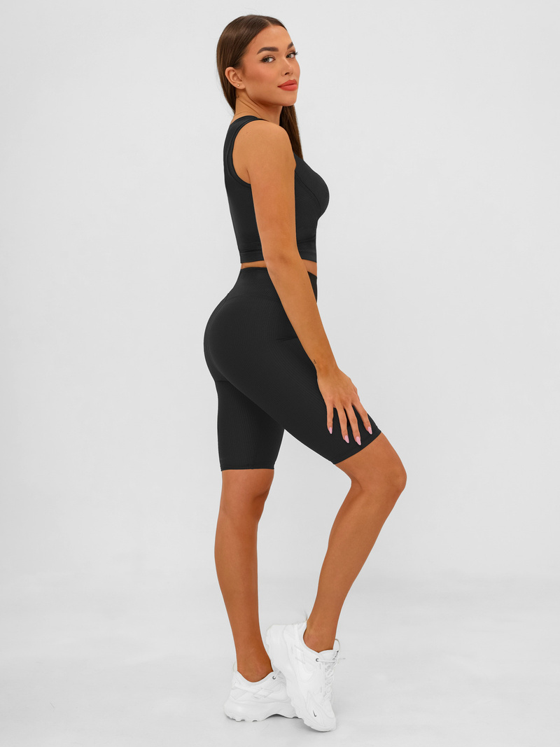 Damen Kurze Leggings Schwarz JS/17K597/3