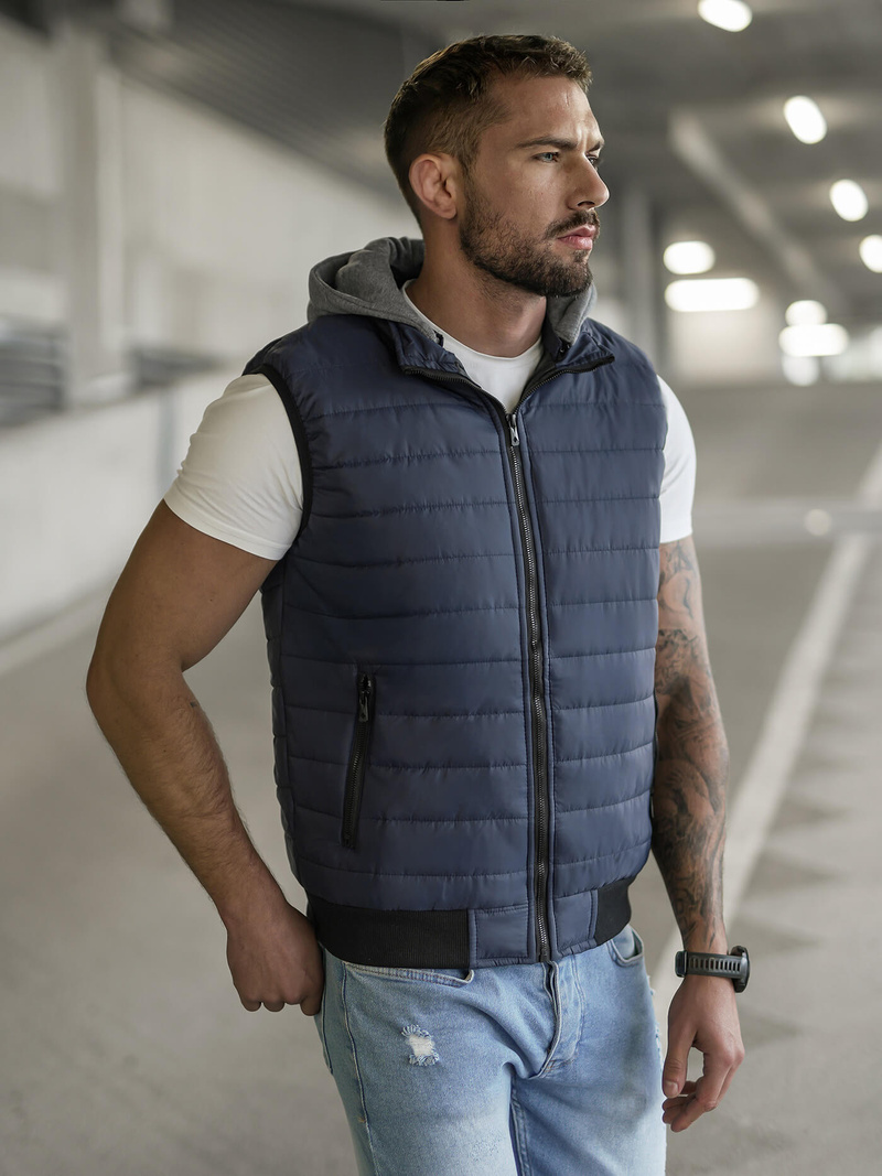 Herren Weste Dunkelblau OZONEE JS/8M983/215Z