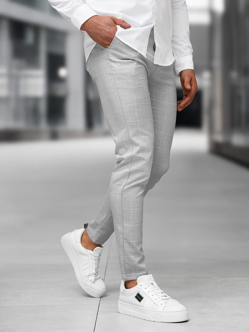 Herren Chino Hose Grau OZONEE DJ/5505Z