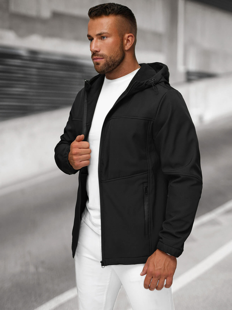 Herren Übergangsjacke Schwarz OZONEE JS/27B6523/3
