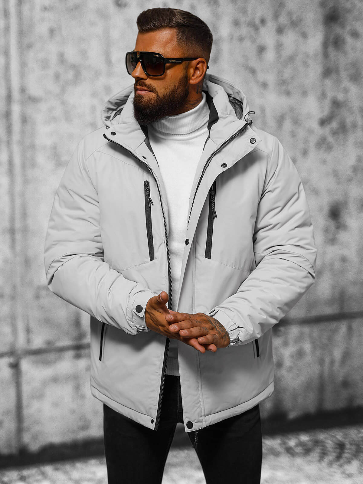 Herren Jacke Hellgrau OZONEE JS/22M321/280 OZONEE