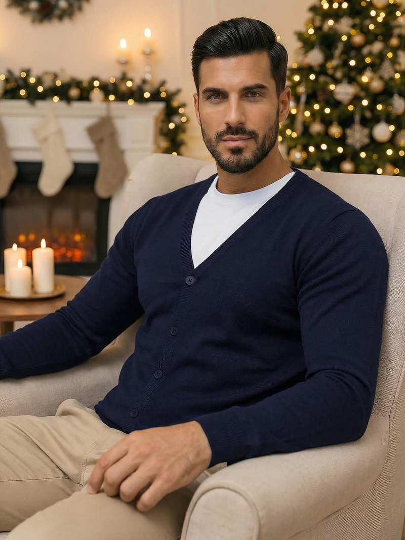 Herren Pullover Marineblau OZONEE NB/MM6006/6Z