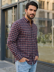 Herren Hemd Weinrot OZONEE V/V176Z