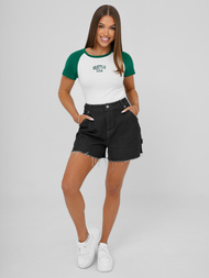 Damen T-shirt Weiß-Grün OZONEE JS/R61627