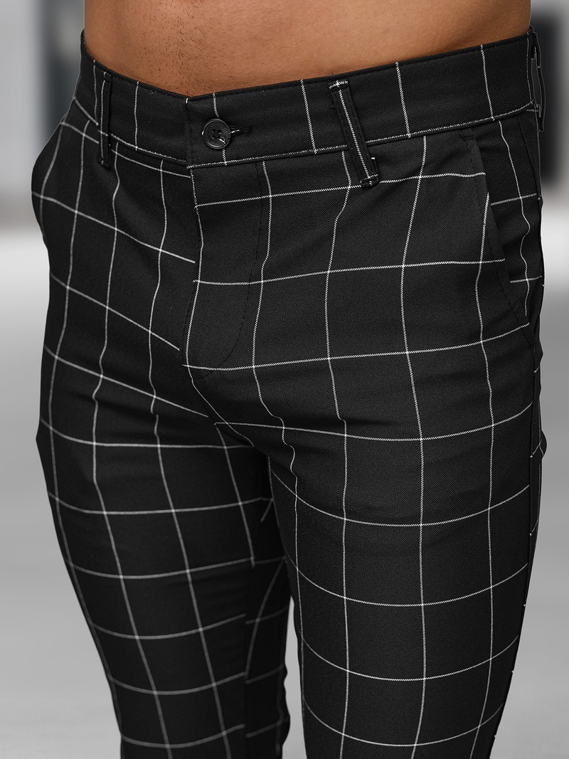 Herren Chino Hose Schwarz OZONEE DJ/5505Z