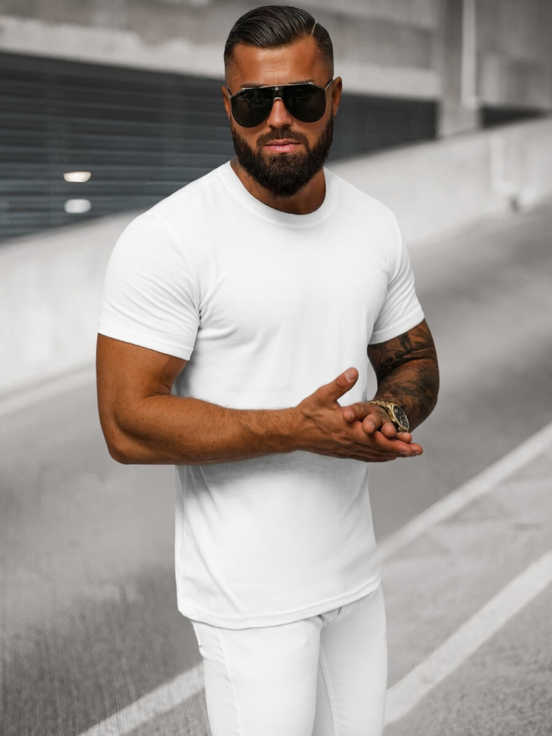 Herren T-shirt Weiß OZONEE O/T1277/1