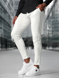 Herren Chino Hose Ecru OZONEE O/P4049Z