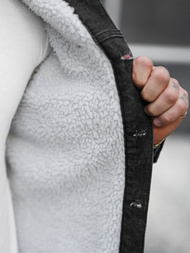 Herren Jeansjacke Sherpa Schwarz OZONEE NB/MJ517NZ