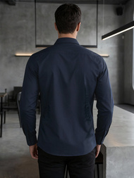 Herren Hemd Dunkelblau OZONEE V/V188Z