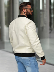 Herren Lederjacke Ecru OZONEE JS/11Z8107
