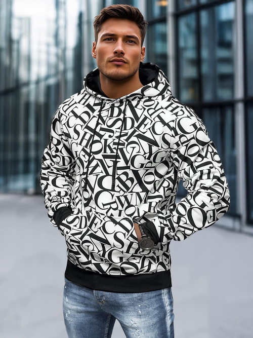 Herren Kapuzenpullover Weiß OZONEE JS/8B1238/1Z