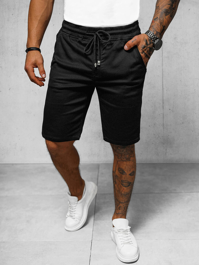 Herren Chino Shorts Schwarz OZONEE NB/MP0266N