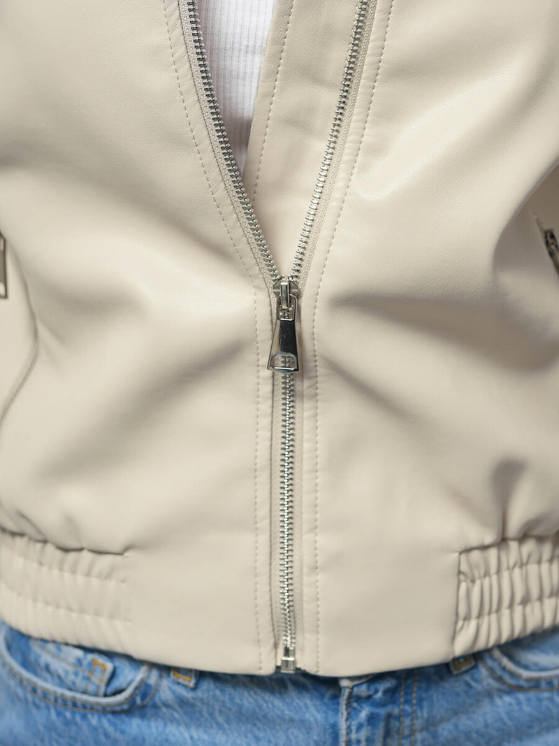 Damen Lederjacke Beige OZONEE O/G116