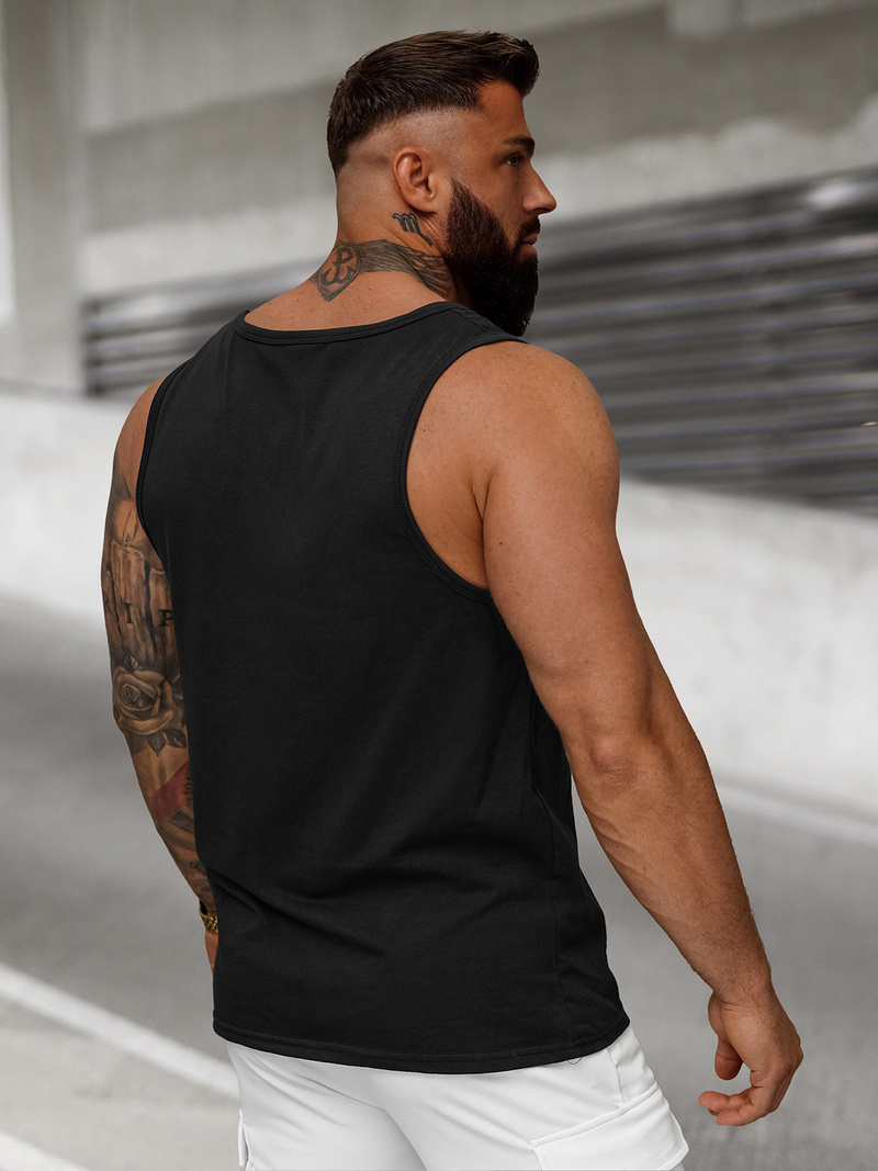 Herren Tank Top Schwarz OZONEE JS/8B1703/3Z