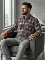 Herren Hemd Weinrot OZONEE V/V178Z