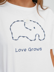 Damen T-shirt Weiß-Blau OZONEE JS/RJ77247