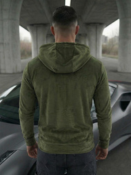 Herren Velours Kapuzenpullover Khaki OZONEE JS/8B1168/29Z