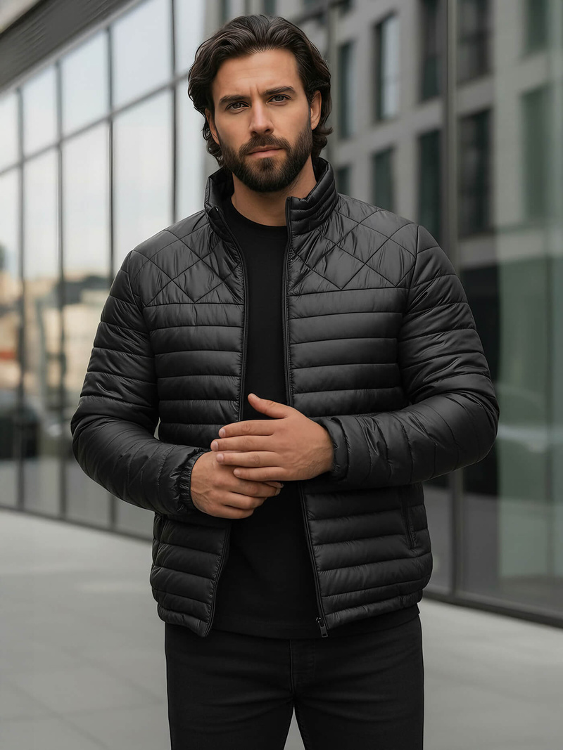 Herren Jacke Schwarz OZONEE JS/16M9328/392BZ