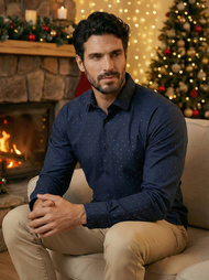 Herren Hemd Dunkelblau OZONEE V/V181Z