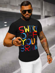 Herren T-shirt Schwarz OZONEE O/T125/3Z