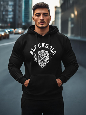 Herren Kapuzenpullover Schwarz OZONEE NB/MF2007Z