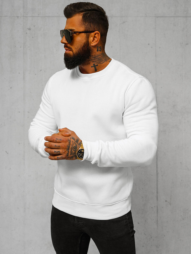 Herren Sweatshirt Weiß OZONEE JS/2001-10Z