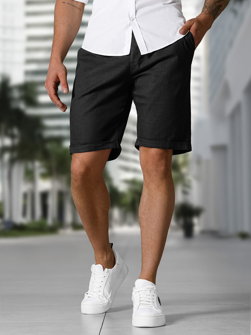 Herren Chino Shorts Schwarz OZONEE TMK/DC809/1Z
