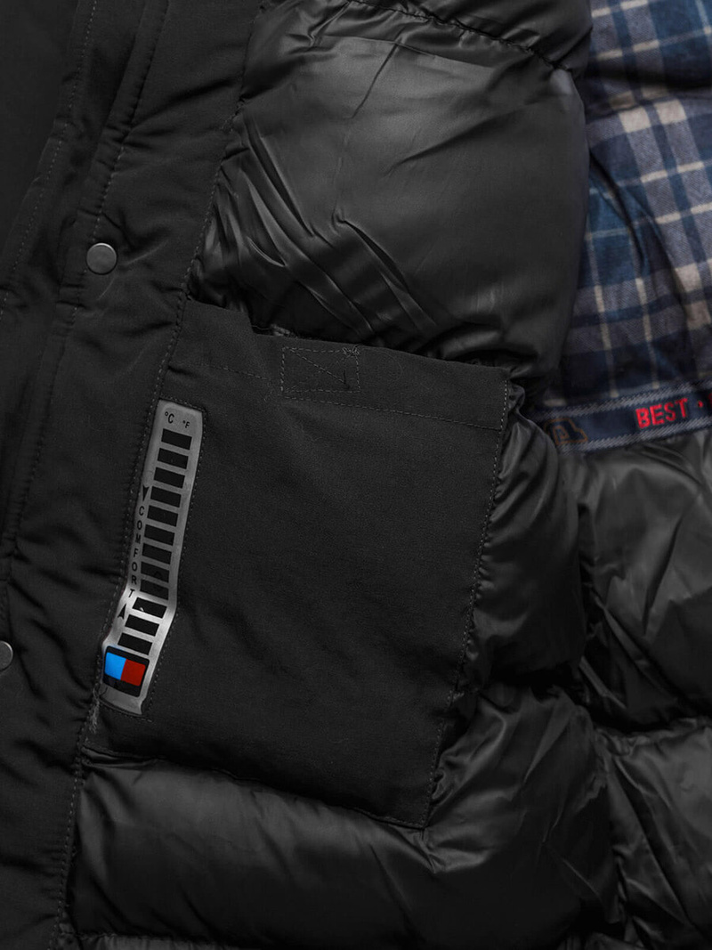 Herren Winterjacke Schwarz OZONEE JS/5M718/392