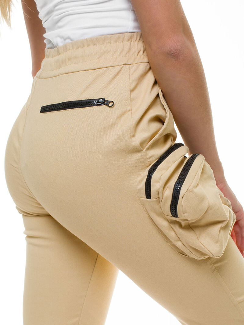 Damen Chino Jogger Beige OZONEE O/802