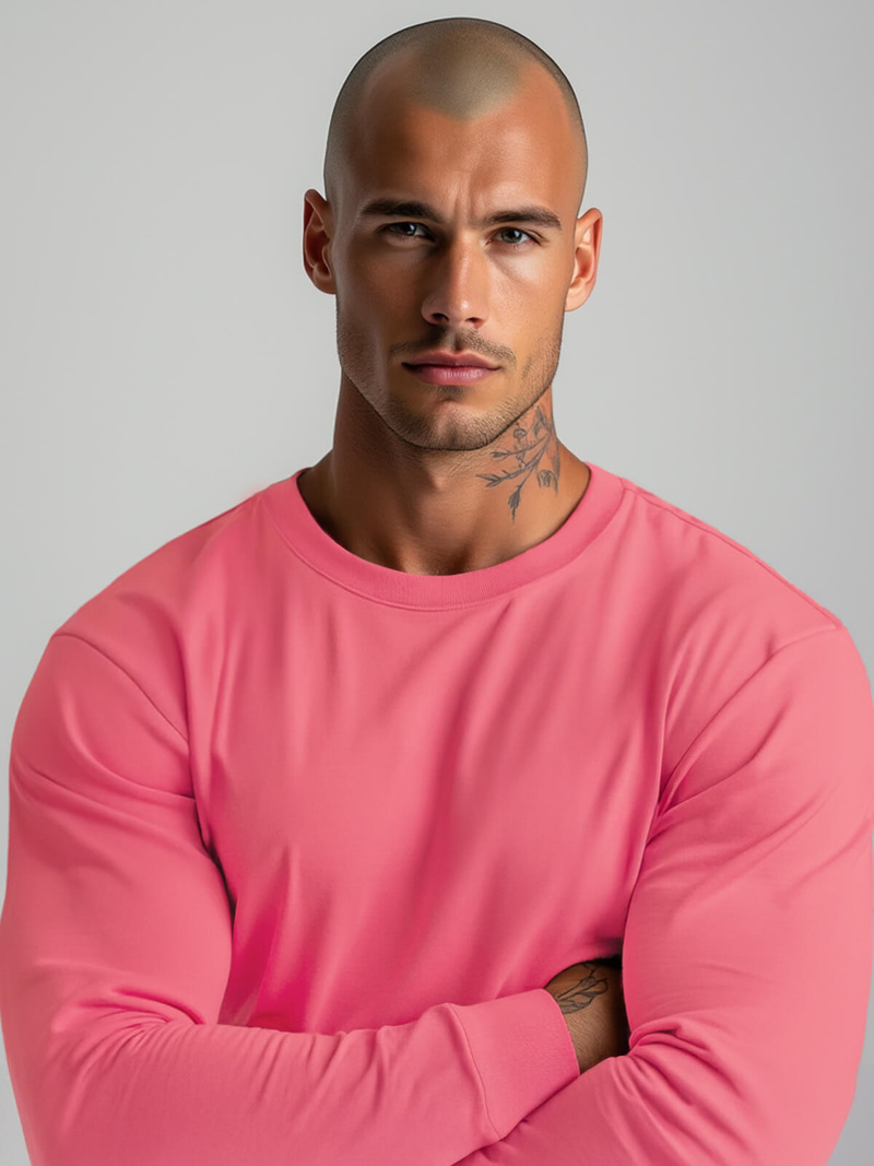 Herren Sweatshirt Rosa OZONEE JS/2001-10Z