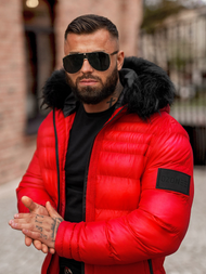 Herren Winterjacke Rot OZONEE O/M801Z
