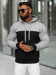 Herren Kapuzenpullover Schwarz OZONEE JS/8B1307/3