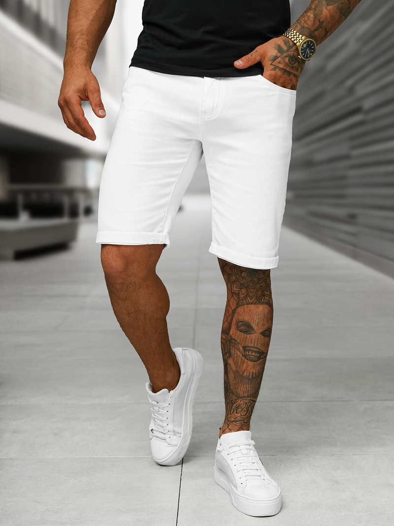 Herren Jeansshorts Weiß OZONEE O/UM873