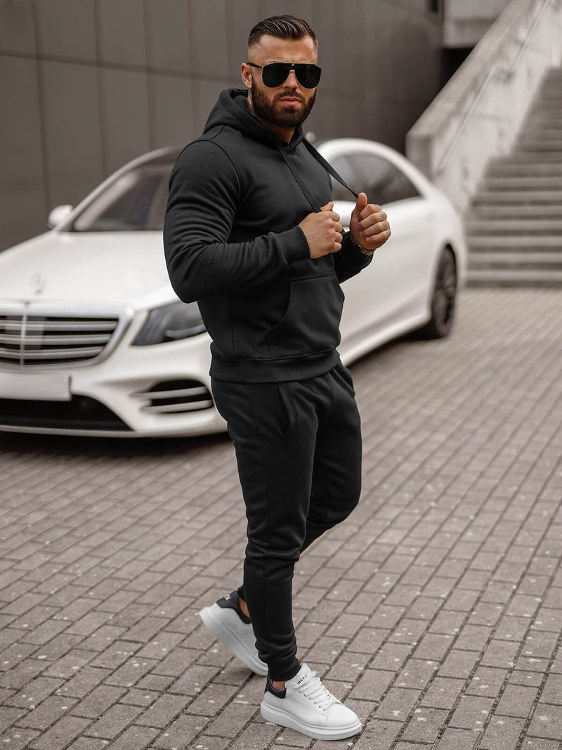 Herren Sportanzug Schwarz OZONEE JS/68C10381/3Z