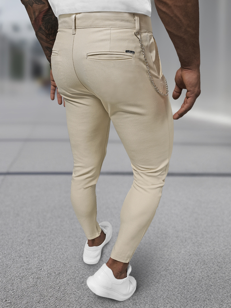 Herren Chino Hose Beige OZONEE DJ/3300