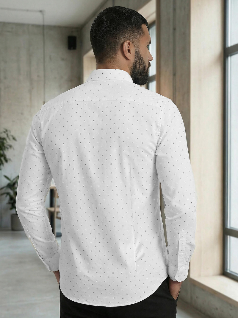 Herren Hemd Weiß OZONEE V/V180Z