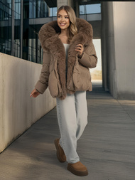 Damen Jacke Dunkelbeige OZONEE O/16M9179/84Z