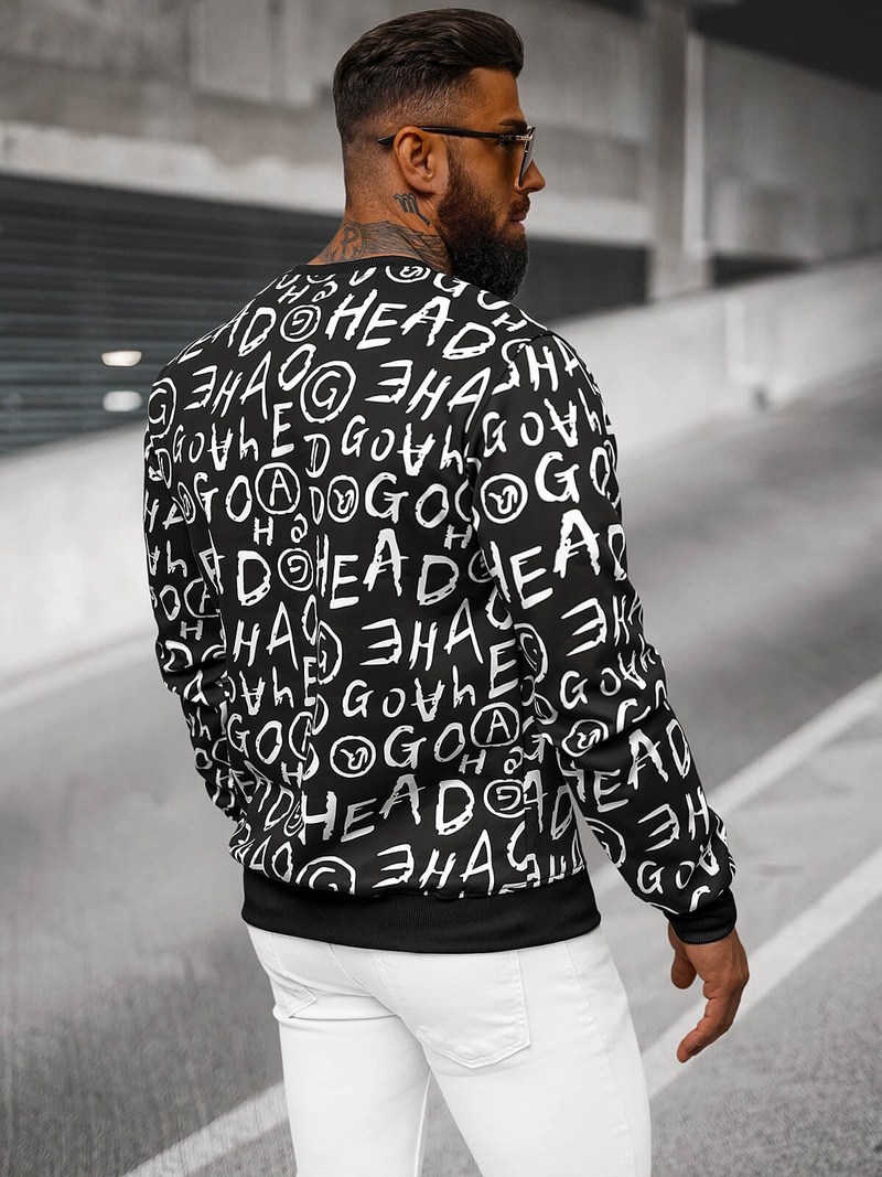 Herren Sweatshirt Schwarz OZONEE JS/8B1221/3