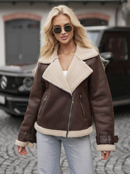 Damen Lederjacke Schokolade OZONEE JS/61M8501/158Z