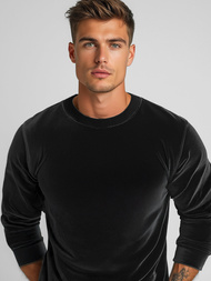 Herren Velours Sweatshirt Schwarz OZONEE JS/8B1166/3