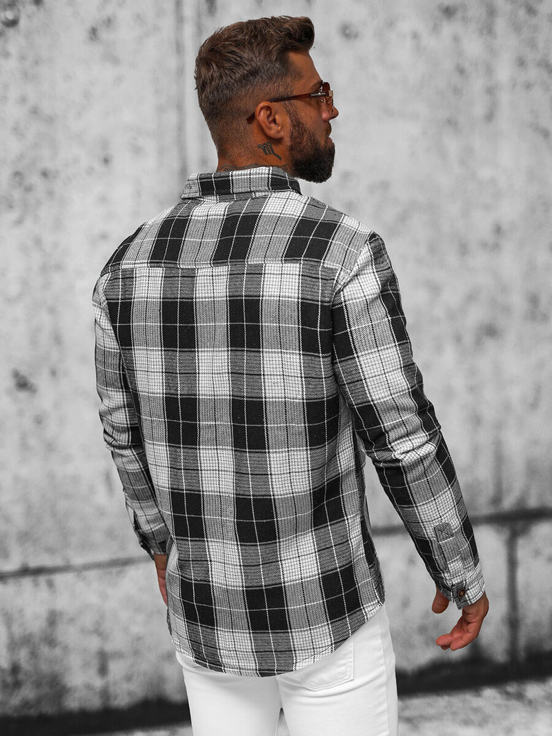 Herren Hemd Schwarz OZONEE NB/MC727N