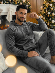 Herren Velours Sportanzug Anthrazit OZONEE JS/8C1169/6Z