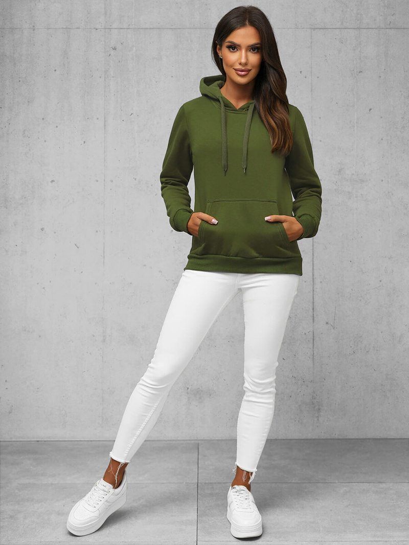 Damen Kapuzenpullover Khaki OZONEE JS/W02Z