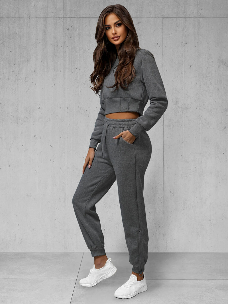 Zweiteiliges Trainingsanzug-Set Anthrazit OZONEE JS/8C78/5Z