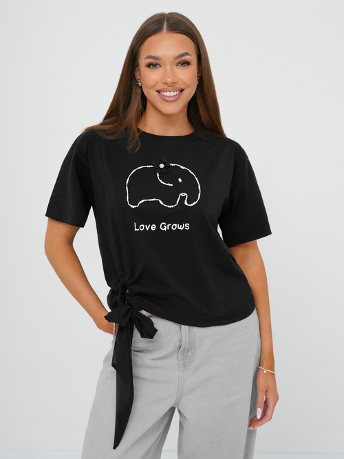 Damen T-shirt Schwarz OZONEE JS/RJ77247