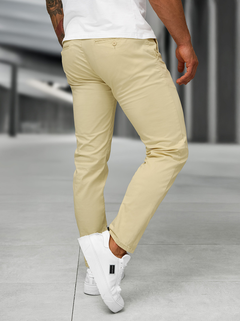 Herren Chino Hose Beige OZONEE BL/SK222/6
