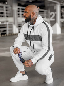 Herren Sportanzug Weiß OZONEE JS/8C8115/1Z
