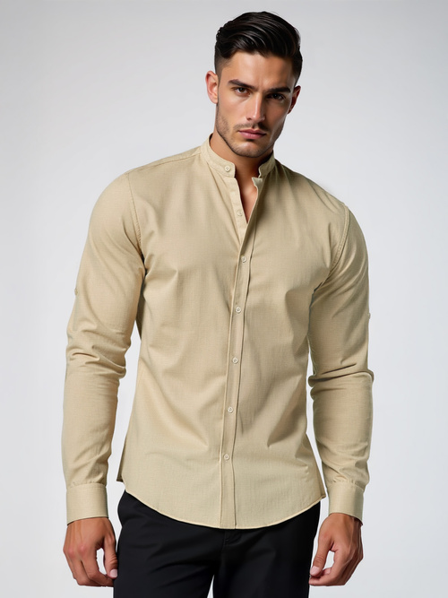 Herren Hemd Beige OZONEE O/V140